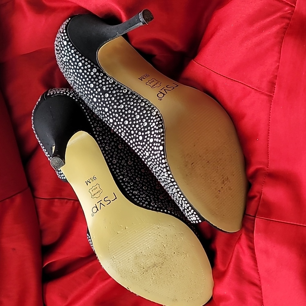RSVP 9.5 glam rhinestone high heel peep toe glitz - Picture 6 of 6